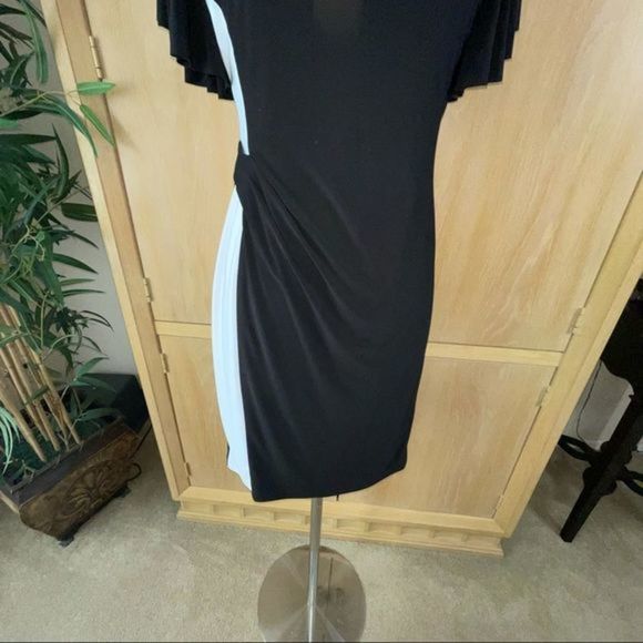 American Living - Flutter sleeve black dress, women’s size 4, black & white - Picture 3 of 14
